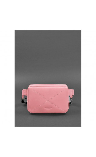 Кожаная женская поясная сумка Dropbag Mini розовая