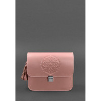 Кожаная женская бохо-сумка Лилу розовая