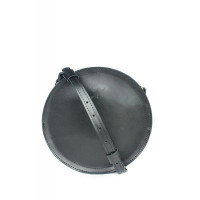 Женская кожаная круглая сумка Amy S черная
